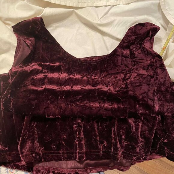 MIDYAT tank top in burgundy, women SIZE XL. crushed velour VINTAGE with tag. - Picture 2 of 7